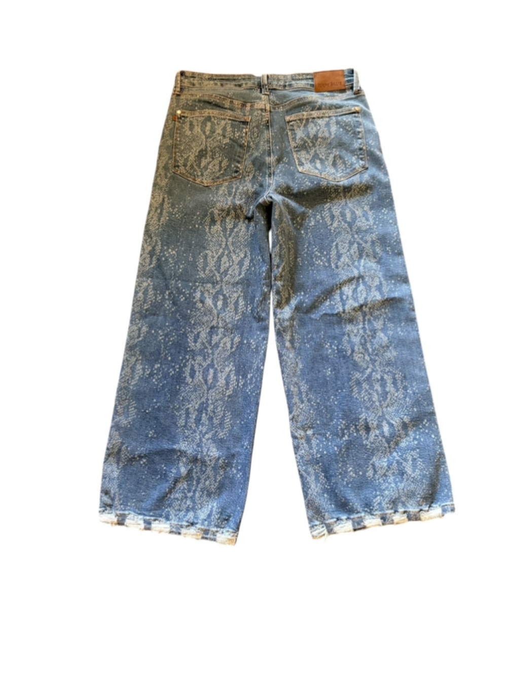 Judy Blue "SNEAKY SNAKE" Print Ankle Wide Leg Jeans Size 11/30 - Picture 3 of 10